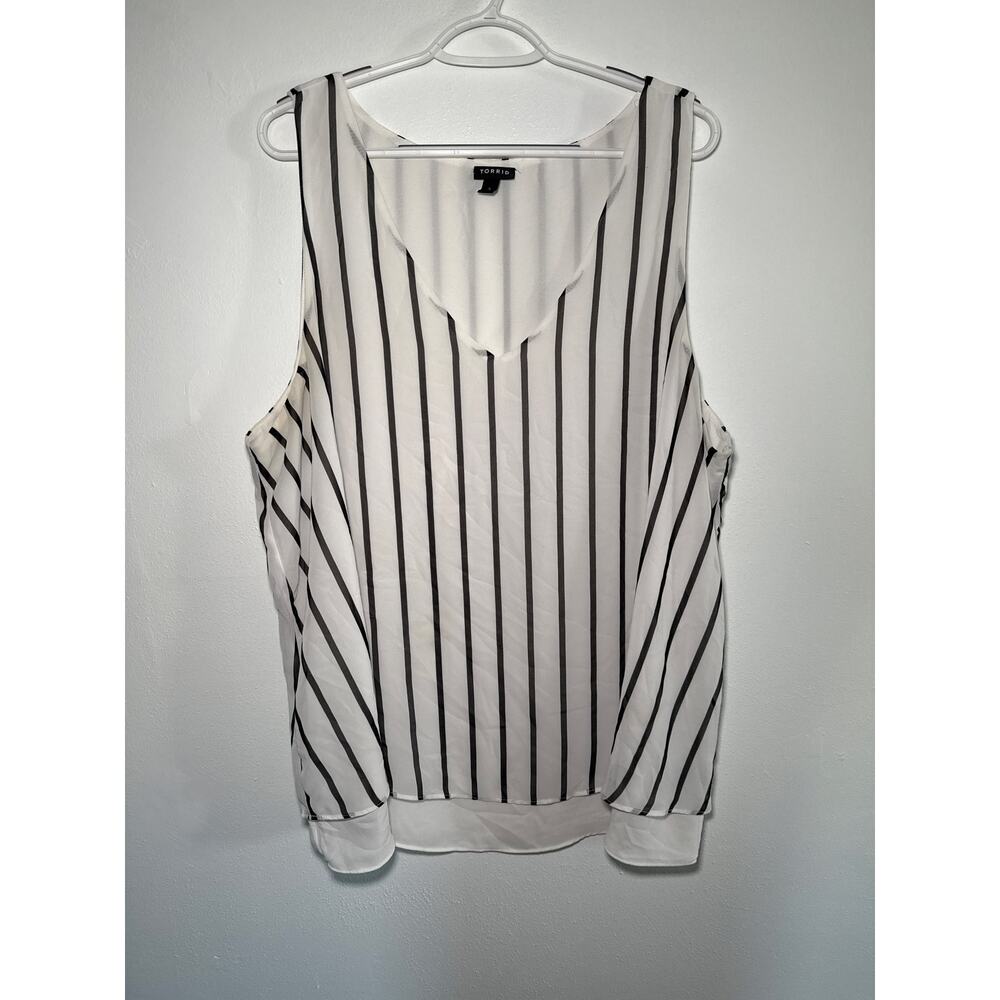 Torrid striped chiffon tank top womens‎ 3X office business career preppy classic